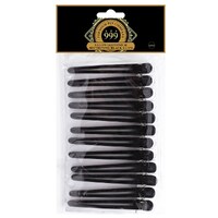 3x Premium Pin Company 999 Black Nylon Aluminium Sectioning Hair Clips 12pk