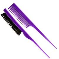 3x Premium Pin Company 999 Teasing Brush and Comb Duo Purple