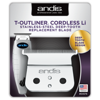 6x Andis T-Outliner Cordless Li Stainless-Steel Deep-Tooth Replacement Blade